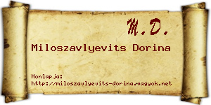 Miloszavlyevits Dorina névjegykártya