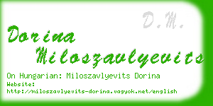 dorina miloszavlyevits business card